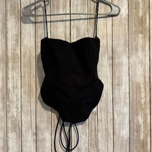 NWT White Fox Boutique Black Strapless Buster